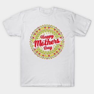 Happy mothers day, fun flowers vintage print shirt T-Shirt